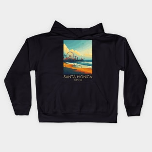 A Vintage Travel Illustration of Santa Monica - California - US Kids Hoodie